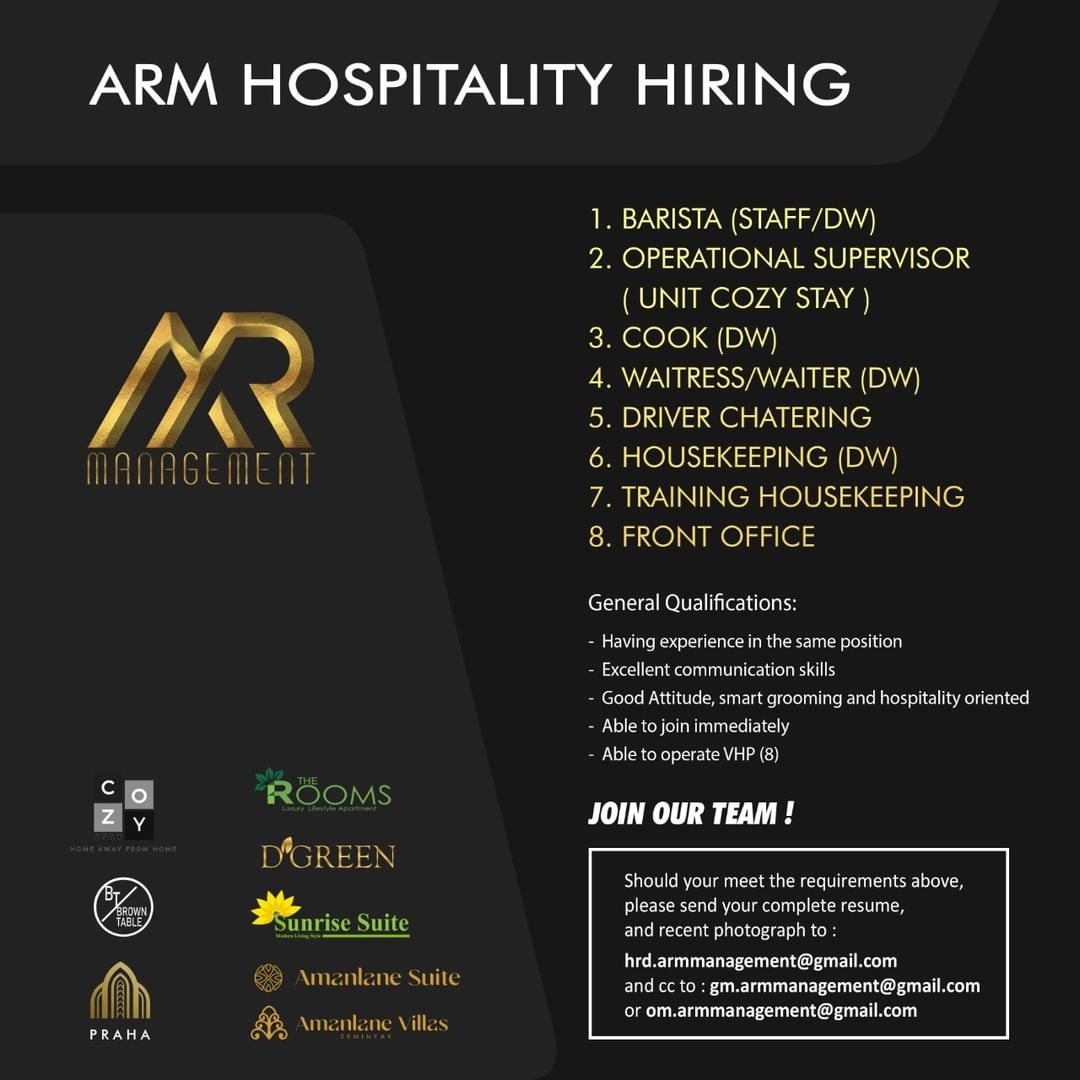 Lowongan Kerja Barista Spv Cook Waiter Ess Driver HK Training HK