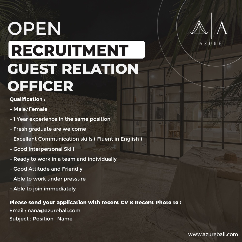 Lowongan Kerja Guest Relation Officer Operational Project Control