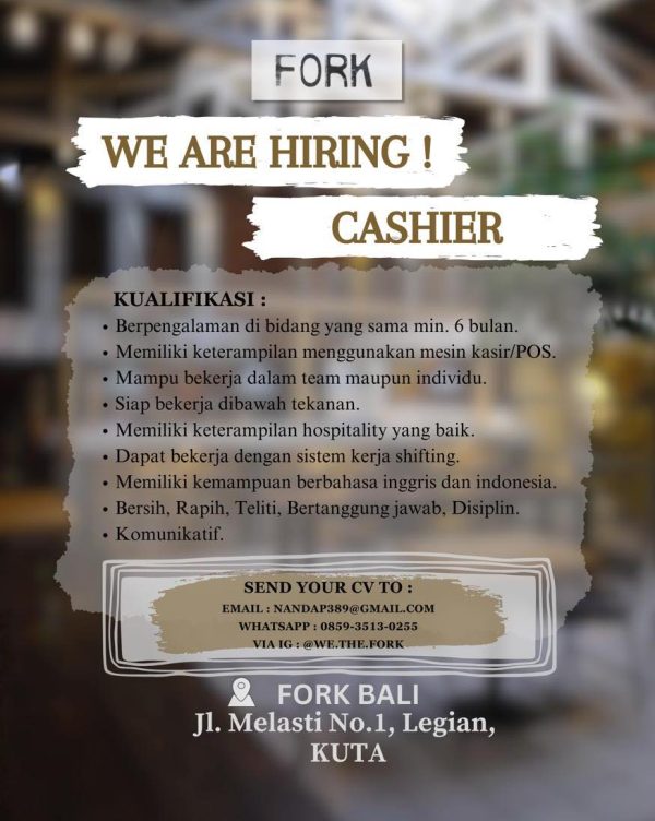 Lowongan Kerja Sebagai Kitchen Crew Floor Baker Pastry Barista