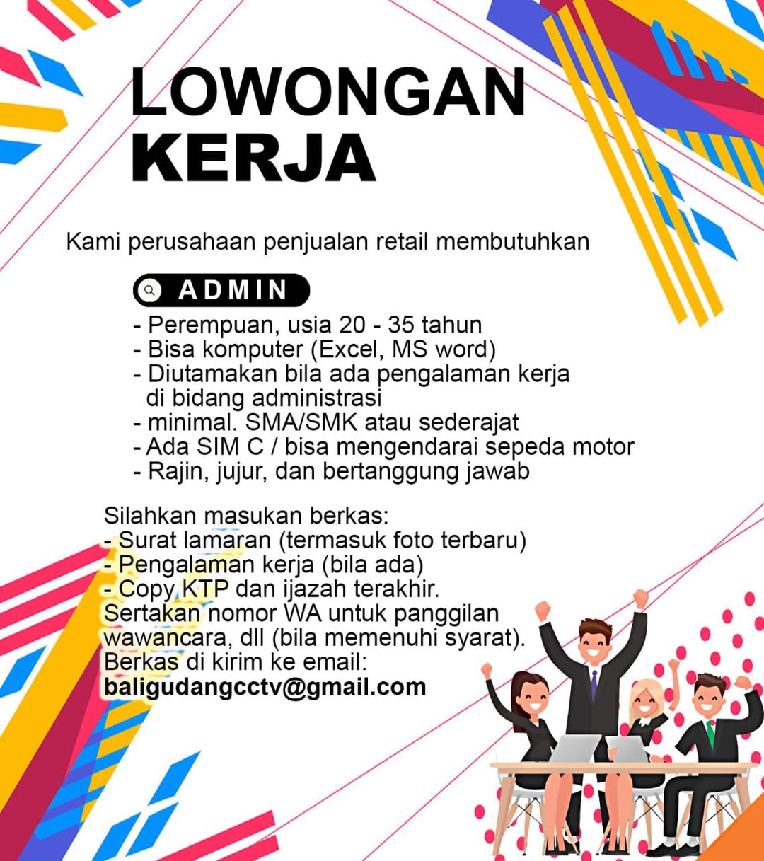 Lowongan Kerja Sebagai Admin Untuk Bali Gudang Cctv Penempatan Di