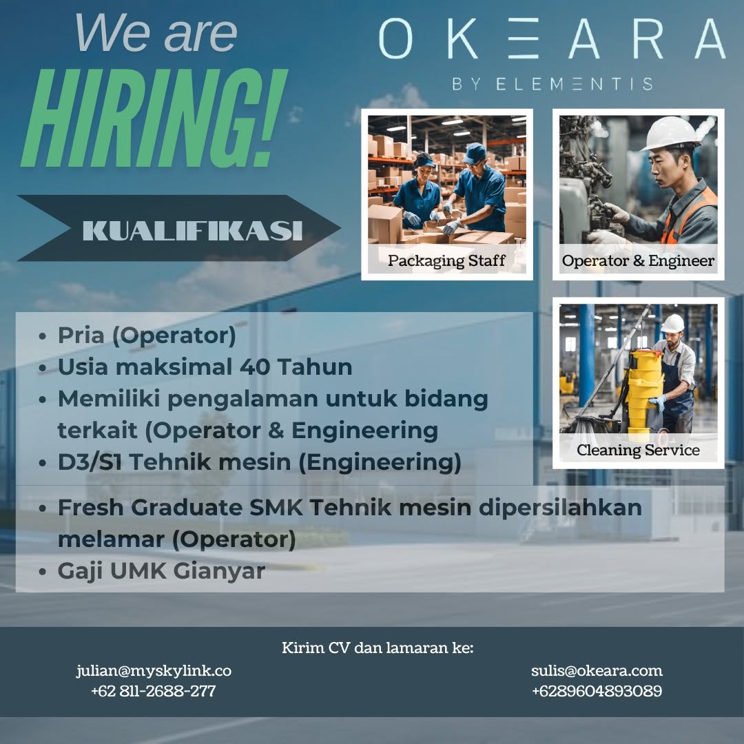 Lowongan Kerja Sebagai Staff Packaging Staff Operator Engineering