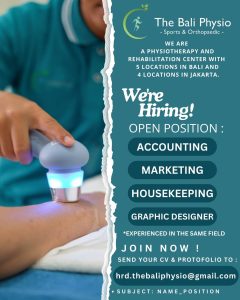 Lowongan Kerja Sebagai Accounting, Marketing, Housekeeping, Graphic Designer untuk The Bali Physio Penempatan di Bali