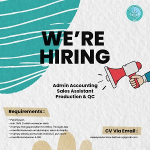 Lowongan Kerja Sebagai Admin & Accounting, Production & QC di Garmen untuk Aseka Productions Penempatan di Padangsambian, Denpasar 