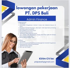 Lowongan Kerja Sebagai Admin Finance, E-Commerce untuk PT DPS Bali Penempatan di Bali