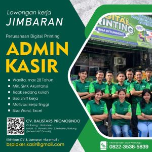 Lowongan Kerja Sebagai Admin Kasir untuk Bali Star Printing Penempatan di Jimbaran, Badung 