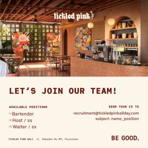 Lowongan Kerja Sebagai Bartender, Host/ss, Waiter/ss untuk Tickled Pink Penempatan di Pererenan, Badung