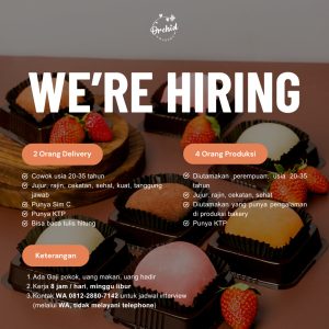 Lowongan Kerja Sebagai Delivery, Staff Produksi untuk Orchid Bakery Penempatan di Denpasar