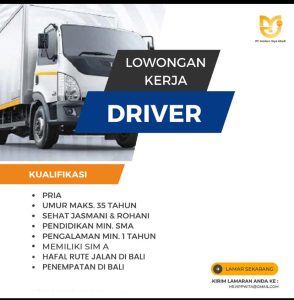 Lowongan Kerja Sebagai Driver untuk PT. Modern Jaya Abadi  Penempatan di Denpasar