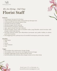 Lowongan Kerja Sebagai Florist Staff untuk Momo Blooms Penempatan di Denpasar