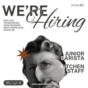 Lowongan Kerja Sebagai Junior Barista, Kitchen Staff untuk Domus Coffee & Eatery Penempatan di Denpasar