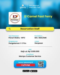 Lowongan Kerja Sebagai Reservation Staff, Housekeeper, Barista, Waiter/ss untuk Penempatan di Bali