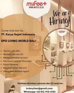 Lowongan Kerja Sebagai SPG untuk MyFeet Bali Penempatan di Living World Bali, Denpasar 