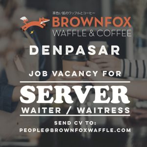 Lowongan Kerja Sebagai Server untuk Brownfox Waffle & Coffee  Penempatan di Denpasar