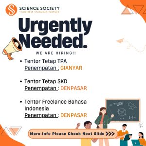 Lowongan Kerja Sebagai Tentor TPA,  Tentor SKD, Tentor Freelance TBI untuk LKP Science Society Penempatan di Bali