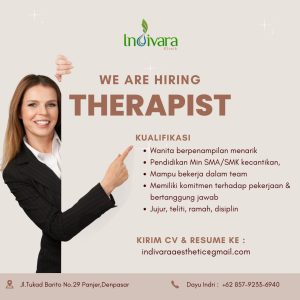 Lowongan Kerja Sebagai Therapist untuk Indivara Clinic Penempatan di Denpasar 