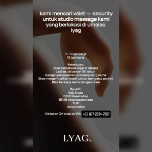 Lowongan Kerja Sebagai Valet Security untuk LYAG Penempatan di Umalas, Badung