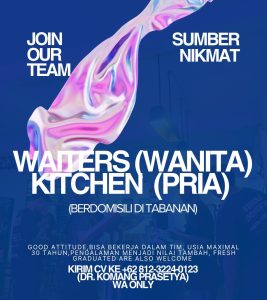 Lowongan Kerja Sebagai Waitress, Kitchen untuk Sumber Nikmat Penempatan di Tabanan