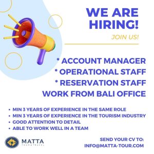 Lowongan Kerja Sebagai Account Manager, Operational Staff, Reservation Staff untuk Matta Tour & Travel Penempatan di Jimbaran, Badung 