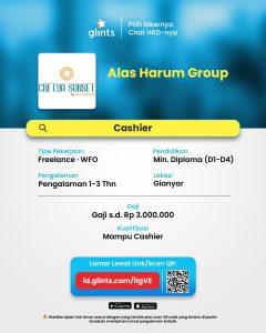 Lowongan Kerja Sebagai Cashier, housekeeping, Waiter/ss, Front Office Supervisor untuk Penempatan di Bali