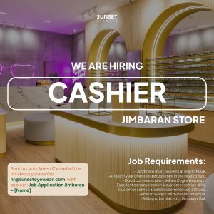 Lowongan Kerja Sebagai Cashier untuk Sunset Eyewear Penempatan di Jimbaran, Badung