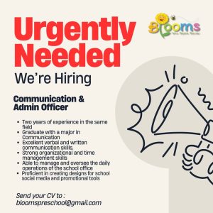 Lowongan Kerja Sebagai Communication & Admin Officer untuk Blooms Preschool Penempatan di Padangsambian, Denpasar 