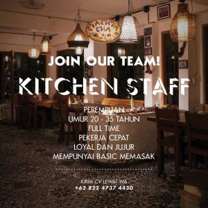 Lowongan Kerja Sebagai Kitchen Staff untuk Mamma Mia Pizza & Pasta Renon Penempatan di Denpasar