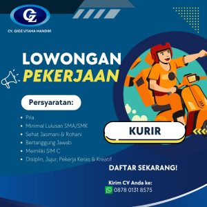 Lowongan Kerja Sebagai Kurir untuk Cv. Gioz Utama Mandiri Penempatan di Denpasar