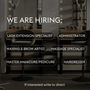 Lowongan Kerja Sebagai Lash Extention Specialist, Administration, Waxing & Brow Artist, Massage Specialist, Dll untuk BEAUTIQUE Beauty Salon Penempatan di Jimbaran, Badung