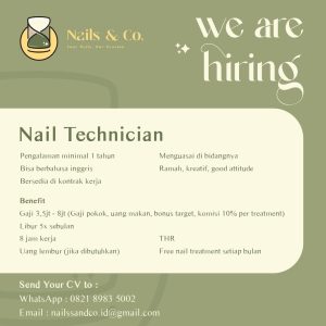 Lowongan Kerja Sebagai Nail Technician untuk Nails & Co Penempatan di Bali