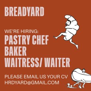 Lowongan Kerja Sebagai Pastry Chef, Baker, Waiter/Waitress untuk Breadyard Bali Penempatan di Seminyak, Badung  