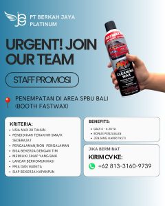 Lowongan Kerja Sebagai Staff Promosi untuk PT. Berkah Jaya Platinum Penempatan di Bali