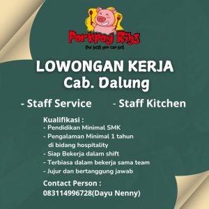 Lowongan Kerja Sebagai Staff Service dan Staff Kitchen untuk Porkpoy Ribs Penempatan di Dalung, Badung 