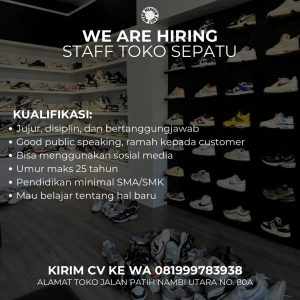 Lowongan Kerja Sebagai Staff Toko Sepatu untuk Heavenfootwear Penempatan di Denpasar