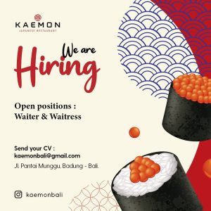 Lowongan Kerja Sebagai Waiter/Waitress untuk KAEMON Japanese Restaurant Penempatan di Munggu, Badung