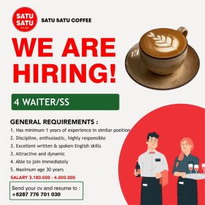 Lowongan Kerja Sebagai Waiter/ss untuk Satu Satu Coffee Penempatan di Berawa, Badung