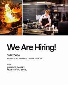 Lowongan Kerja Sebagai Chef/Cook untuk Mades Bakery Penempatan di Bali