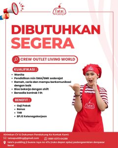 Lowongan Kerja Sebagai Crew Outlet, Staff Produksi, Hot Kitchen untuk Tata’s Pudding Penempatan di Denpasar