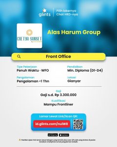 Lowongan Kerja Sebagai Front Office, Waiter/ss, Daily Worker Security dan Waiter/ss untuk Penempatan di Bali