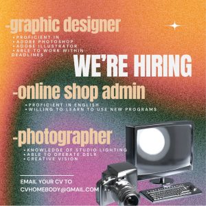 Lowongan Kerja Sebagai Graphic Designer, Online Shop Admin, Photographer untuk Penempatan di Bali