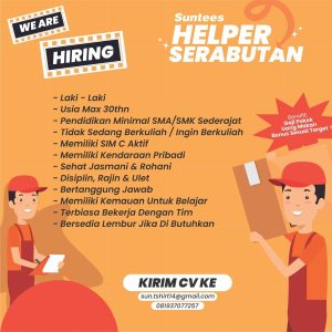 Lowongan Kerja Sebagai Helper Serabutan, Content Creator untuk Suntees Penempatan di Denpasar