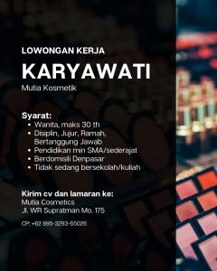 Lowongan Kerja Sebagai Karyawan untuk Mutia Cosmetics Penempatan di Denpasar 