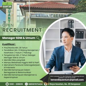 Lowongan Kerja Sebagai Manager SDM & Umum, Staff Akunting, Staff Marketing, Analis, Staff Radiologi untuk Quantum Diagnostic Centre Penempatan di Denpasar