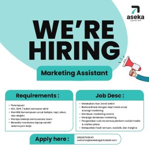 Lowongan Kerja Sebagai Marketing Assistant, Sales Assistant untuk Aseka Logistic Bali Penempatan di Padangsambian, Denpasar 