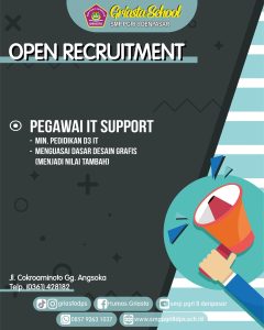 Lowongan Kerja Sebagai Pegawai IT untuk Griasta School (SMP PGRI 8 Denpasar) Penempatan di Ubung, Denpasar