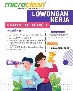 Lowongan Kerja Sebagai  Sales Executive untuk Microclean Premium Microfiber Cloth Penempatan di Bali