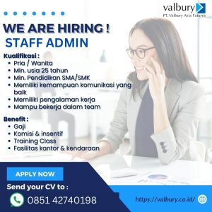 Lowongan Kerja Sebagai Staff Admin untuk PT. Valbury Asia Futures  Penempatan di Denpasar 