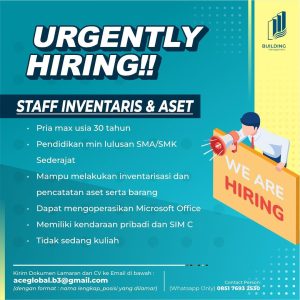 Lowongan Kerja Sebagai Staff Inventaris dan Aset, Arsitek, Pelaksana, Sopir Proyek, Engineering untuk Building Management Penempatan di Denpasar 