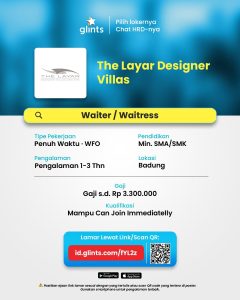 Lowongan Kerja Sebagai Waiter/ss, Security Manager, Cashier, Front Office Coordinator untuk Penempatan di Badung