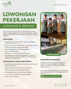 Lowongan Kerja Sebagai Cook dan Serving untuk Sanitas Penempatan di Kuta, Badung