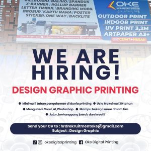 Lowongan Kerja Sebagai Design Grafis Printing untuk OKE Digital Printing & Advertising Penempatan di Denpasar